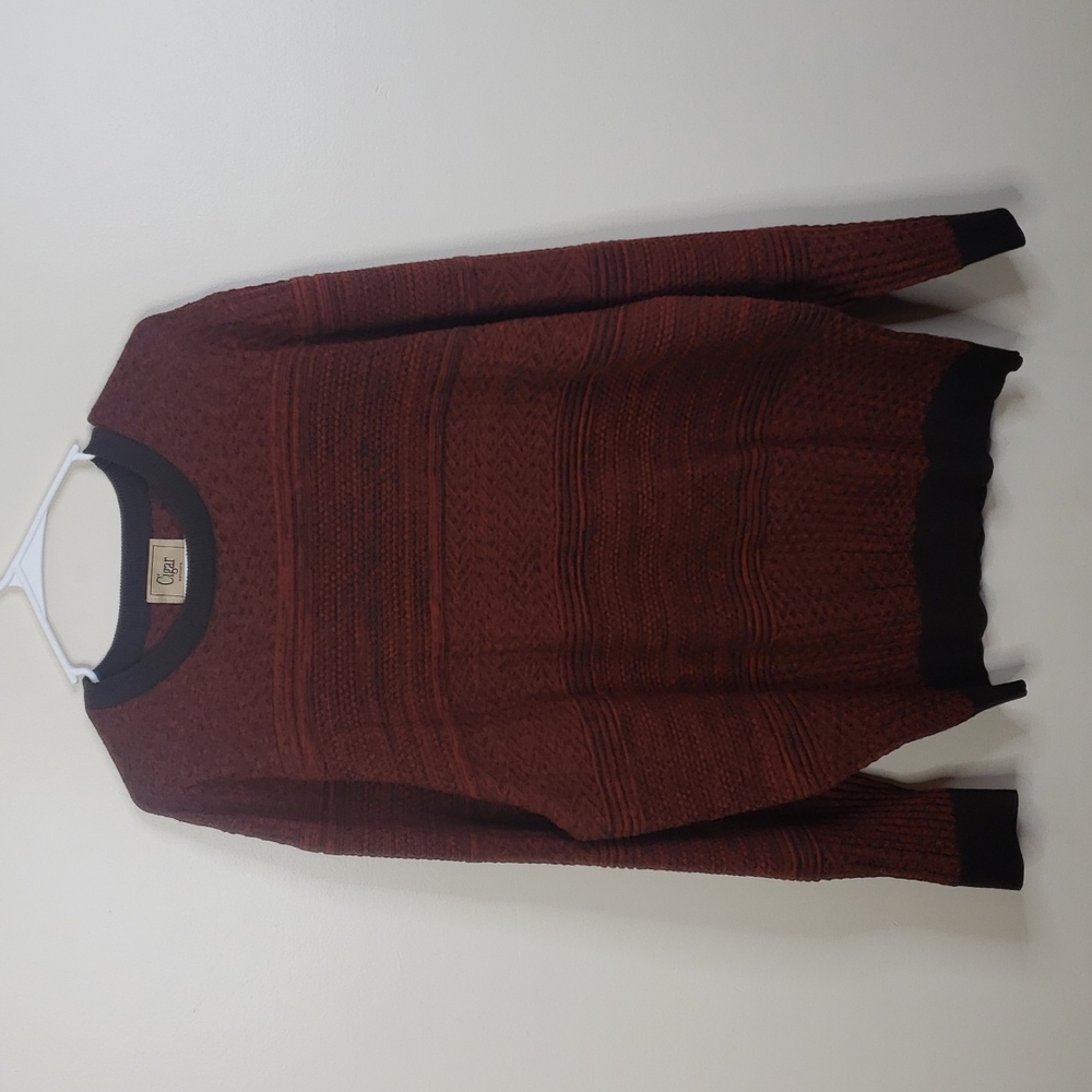 Cigar Couture Orange/Brown 3D Texture Sweater Sz 2XL